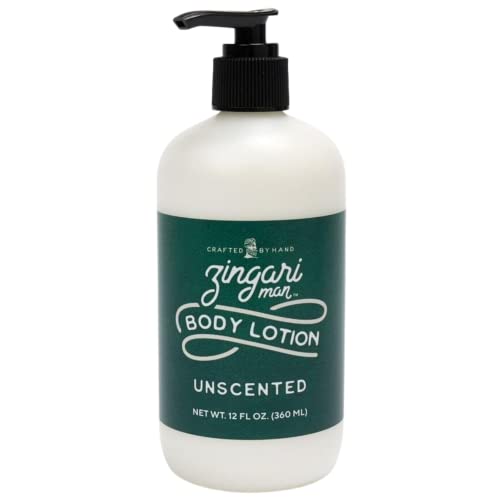 Zingari Man Body Lotion - Hydrating Unscented Moisturizer for Sensitive Dry Skin - 12 fl oz