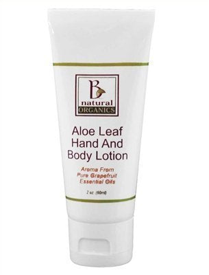 Be Natural Organics Aloe Leaf Lotion - Hydration & Soothing, 100% Natural - 2 Oz, Pink Grapefruit