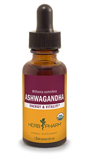 Herb Pharm Organic Ashwagandha Extract - Boosts Energy & Vitality, Gluten-Free, Vegan - 1oz