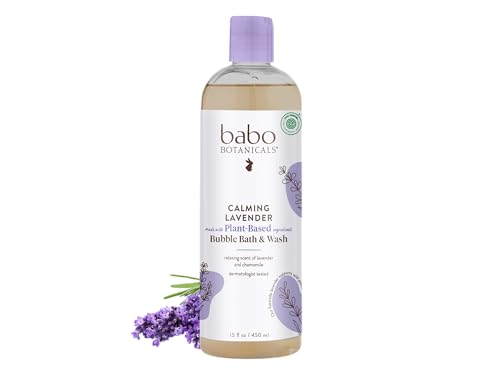 Babo Botanicals Kids Bubble Bath - Calming Lavender & Chamomile, EWG Verified - 8oz