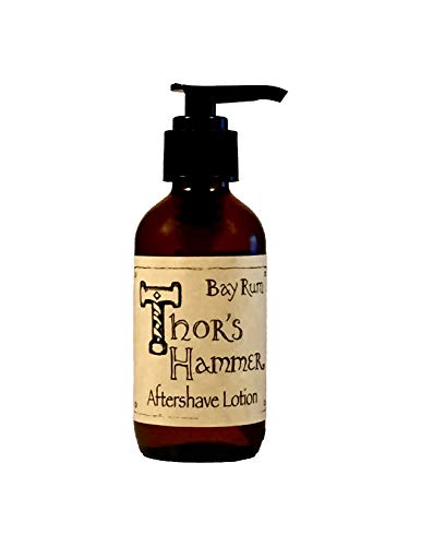 Thor's Hammer Bay Rum Aftershave Balm - All Natural, Organic Scent - 4 oz Glass Bottle