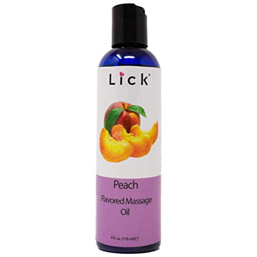 Lick Peach Massage Oil - Nourishing, Edible & Warming with Vitamin E, Almond Oil - 4oz