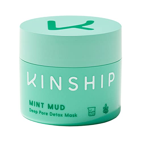 Kinship Mint Mud Deep Pore Detox Mask - Exfoliate & Brighten Skin, Vegan - 2 Oz