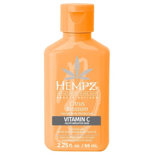 Hempz Body Lotion - Brightening Citrus Blossom, All Natural Ingredients - 2.25 Fl Oz Mini