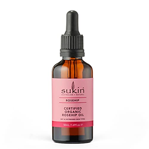 Sukin Organic Rosehip Oil - Nourishes Skin, Reduces Scars, Vegan & Cruelty-Free - 1.69oz