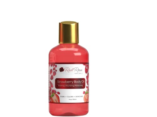 Red Rose Naturals Strawberry Body Oil - Hydrating, Vegan, Natural Moisturizer - 4 fl. oz