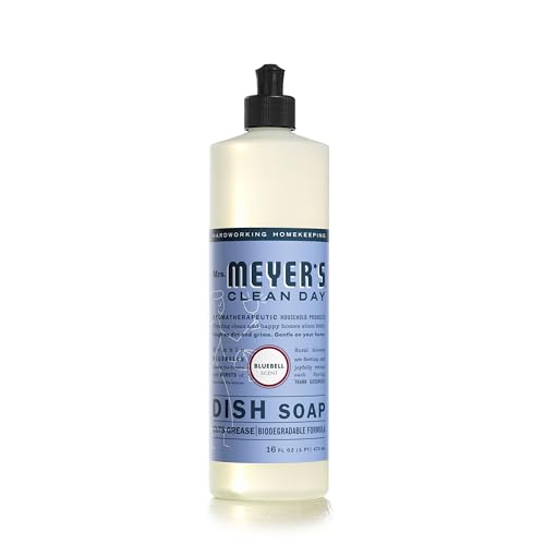 Mrs. Meyer's Liquid Dish Soap - Plant-Derived Grease Cutter, Bluebell Scent - 16 Fl Oz