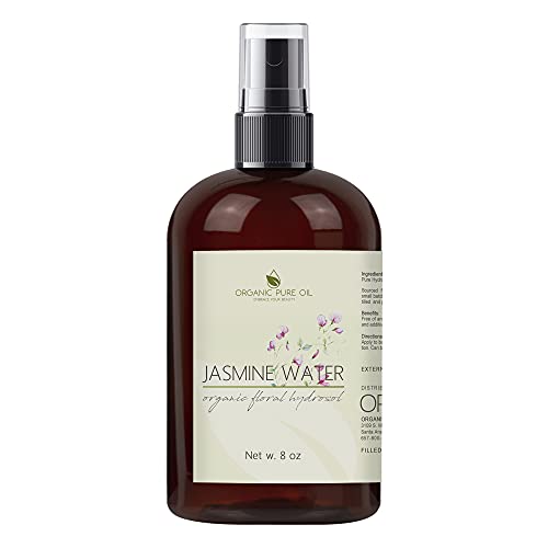 Organic Pure Oil Jasmine Hydrosol Face Mist - Calming Toner & Aromatherapy, 8oz