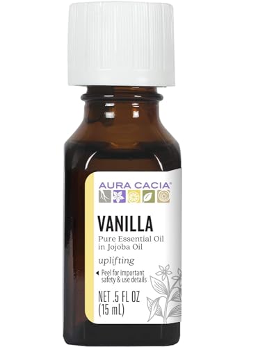 Aura Cacia Essential Oil - Comforting Vanilla Aroma, Pure & Pre-Blended with Jojoba - 0.5oz