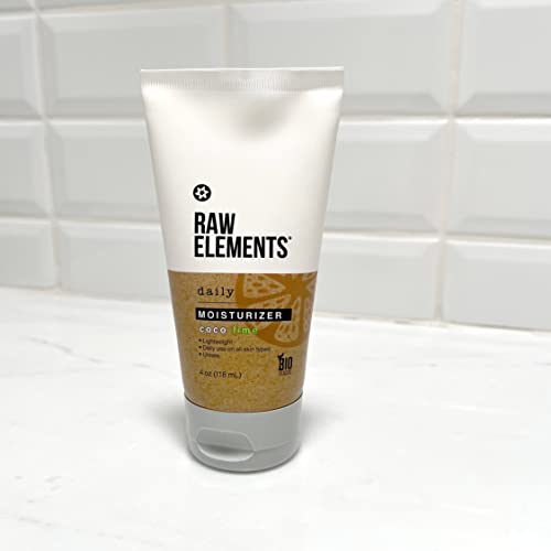 Raw Elements Daily Moisturizing Lotion - Hydrating Cocoa Butter & Vitamin E, Reef-Safe - 4oz