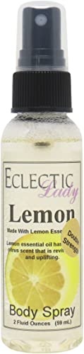 Lemon Essential Oil Body Mist - Hydrating, Long-Lasting Citrus Scent, Paraben-Free - 2oz