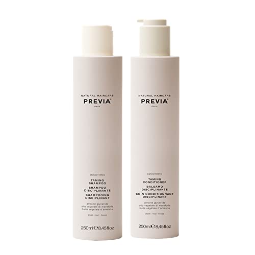 Previa Smoothing Shampoo & Conditioner Set - Frizz Control, Vegan & Natural Ingredients - 8.45oz