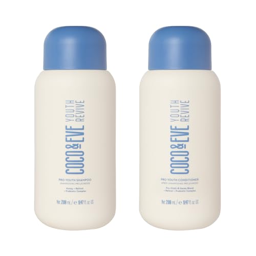 Coco & Eve Pro Youth Shampoo & Conditioner - Boosts Shine & Strength, Honey & Retinol - 9.47 fl oz