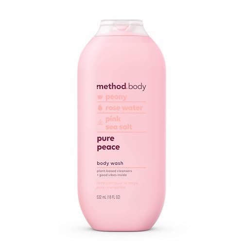 Method Body Wash - Moisturizing Peony & Rose Water, Biodegradable, 65% Recycled Plastic - 18oz