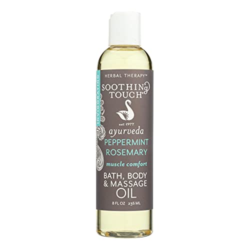 Soothing Touch Body Oil - Revitalizing Peppermint & Rosemary, Nourishing & Fast Absorbing - 8oz