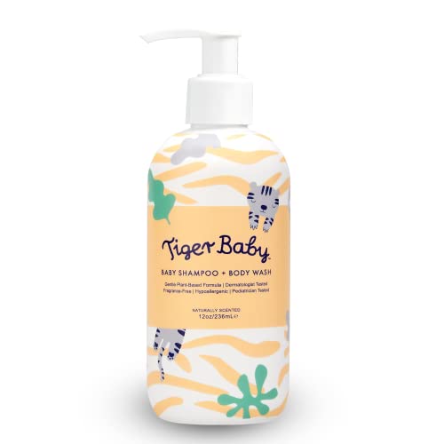 Tiger Baby Kids Shampoo & Body Wash - Tear-Free, Hypoallergenic, Plant-Based - 12oz