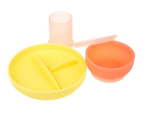 Olababy Baby Essential Kit - Safe Feeding Tools, Toxin-Free Silicone, Suction Bases - 4 Pieces