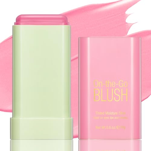 BEFIVECOK Blush Stick - Long-Lasting Cream Tint, Waterproof & Cruelty-Free - Shy Pink