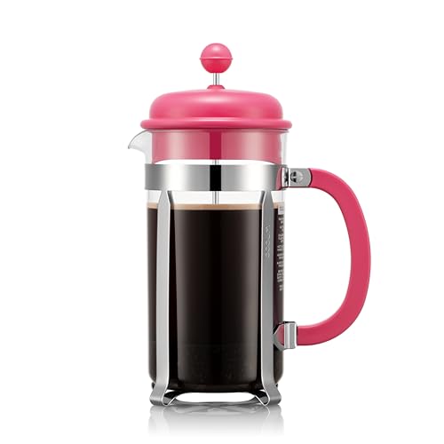 Bodum French Press Coffee Maker - BPA-Free Tritan Carafe, Reusable Steel Filter - 34oz, Pink