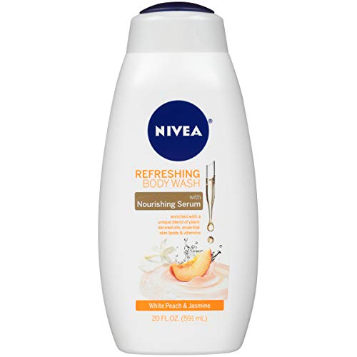 NIVEA Body Wash - Hydrating & Nourishing Serum, Revitalizing White Peach & Jasmine - 20 Fl Oz