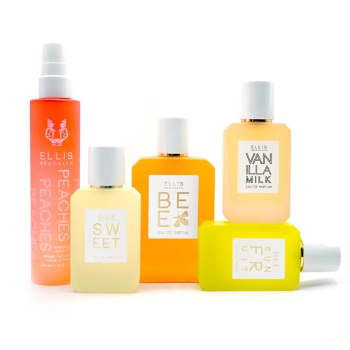 Ellis Brooklyn Perfume Bundle - Sweet Vanilla Milk & Fruity Scents, Vegan Ingredients - 4x50ml