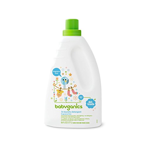 Babyganics Laundry Detergent - Stain-Fighting, Plant-Derived, Fragrance-Free - 60 Fl Oz