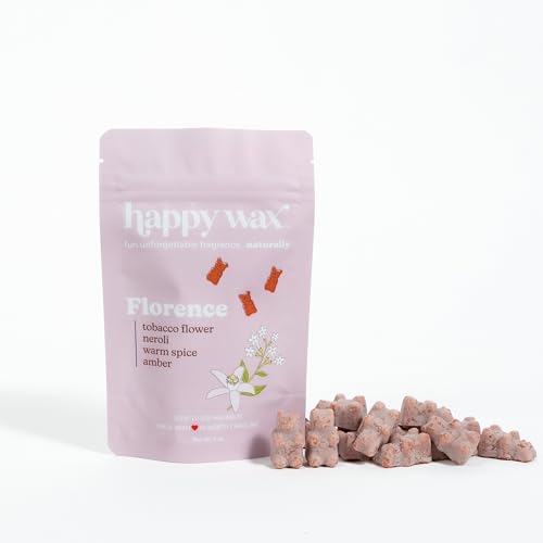 Happy Wax Florence Bear Wax Melts - Natural Essential Oils, Long-Lasting Aroma - 8 oz Pouch
