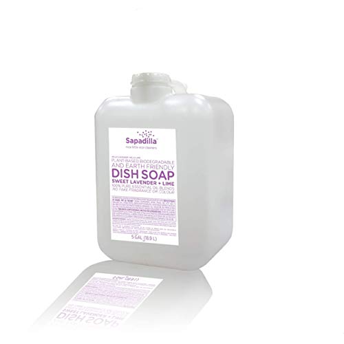 Sapadilla Dish Soap - Plant-Based, No Fake Fragrance, Sweet Lavender & Lime - 5 Gallon Refill