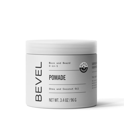 Bevel Beard Balm & Hair Pomade - Moisture Lock, Reduces Frizz, Almond & Coconut Oils - 3.4oz