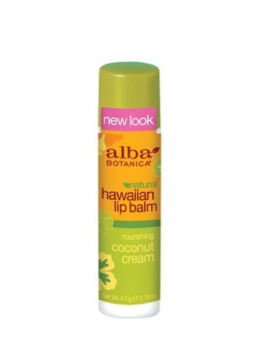 Alba Botanica Lip Balm - Nourishing Coconut & Jojoba, 100% Vegetarian - Pack of 6, 0.15oz