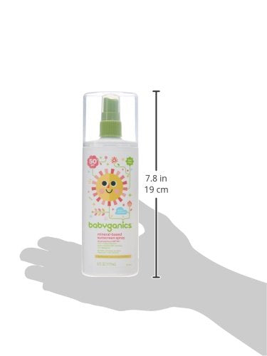 Babyganics Sunscreen Spray SPF 50 - Broad Spectrum Protection, Water Resistant - 6oz