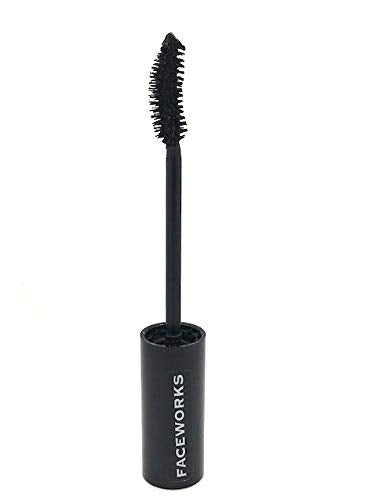 FACEWORKS Hypoallergenic Mascara - Fuller Lashes, Vitamin-Infused, Fiber Brush - Super XL Black