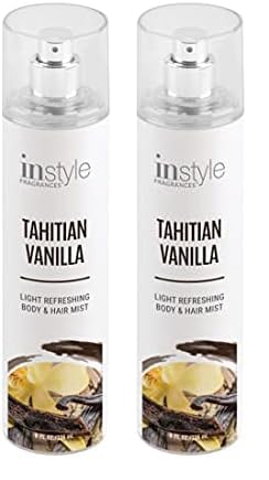 Instyle Fragrances Body & Hair Mist - Light Vanilla Scent with Panthenol, Vegan - 8oz (Pack of 2)