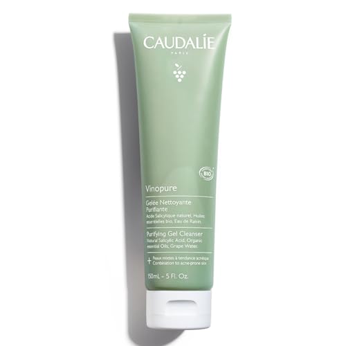 Caudalie Vinopure Gel Cleanser - Natural Salicylic Acid, Hydrating Grape Water, 5.1oz