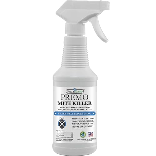 Premo Guard Mite Killer Spray - Non-Toxic Treatment for Dust & Scabies Mites - 16oz