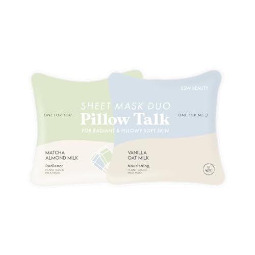 ESW Beauty Pillow Talk Sheet Mask Duo - Nourishing & Radiant Skin, Vegan, 2-Pack