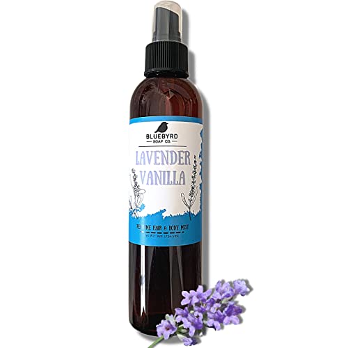 BLUEBYRD Lavender Vanilla Body Mist - Alcohol-Free, Vegan, Relaxing Scent - 8oz