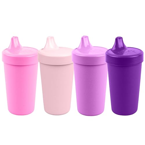 Re-Play 10 Oz. Toddler Sippy Cups - Durable, Leak-Proof, Made from Recycled Materials - Pack of 4