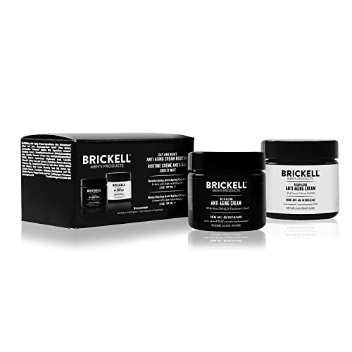 Brickell Men's Anti-Aging Cream Set - Nourishes & Protects Skin, Natural Ingredients - Gift Set