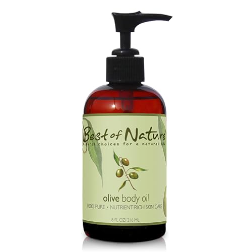 Best of Nature 100% Pure Olive Body Oil - Rich in Antioxidants, Unscented Moisturizer - 16oz