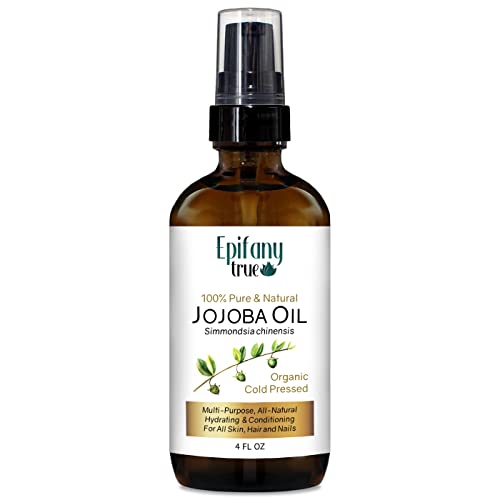 Epifany Organic Jojoba Oil - Deep Moisturizer for Face, Hair & Skin, Antioxidant Benefits - 4oz