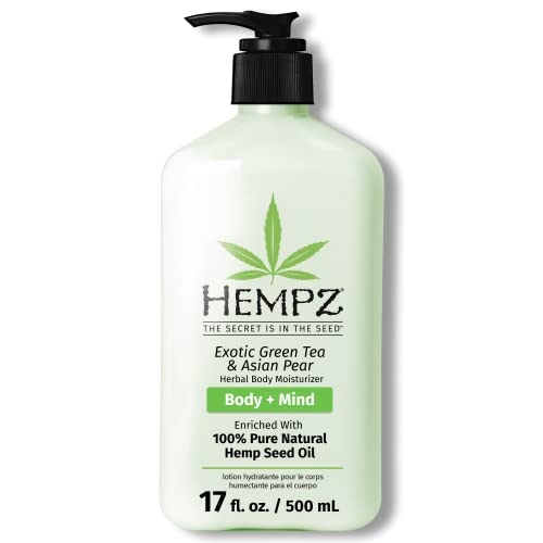 HEMPZ Body Lotion - Hydrating Shea Butter with Hemp Seed Oil, Green Tea & Pear Scent - Large