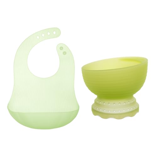 Olababy Silicone Baby Bib - Safe, Lightweight, Easy to Clean, Travel Case Included - Kiwi