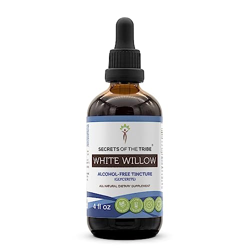 Secrets of the Tribe White Willow Tincture - Alcohol-Free, High Potency Herbal Extract - 4 FL OZ