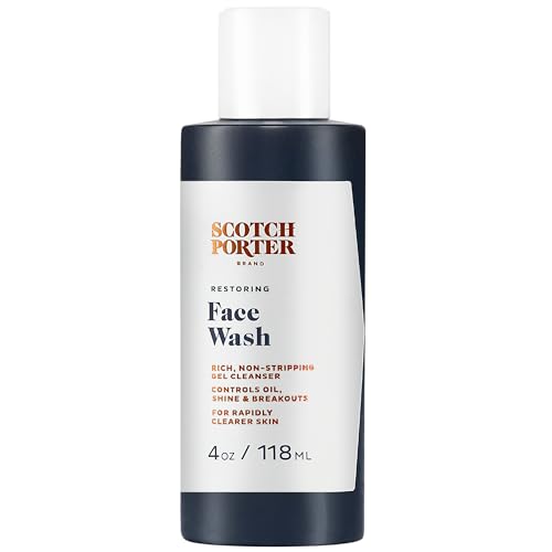 Scotch Porter Face Wash - Restores Glow, Reduces Breakouts, Vegan, Non-Toxic - 4oz Bottle