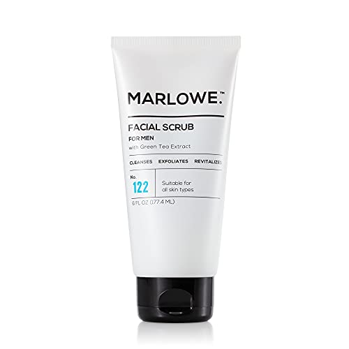 MARLOWE. No. 122 Men's Facial Scrub - Exfoliates & Cleanses, Fresh Pine & Agarwood Scent - 6oz