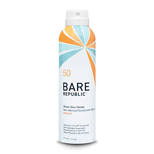 Bare Republic Mineral Sunscreen Spray - SPF 50, Non-Greasy, Natural Ingredients - 6 Fl Oz