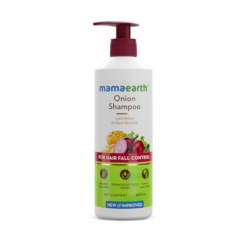 Mamaearth Onion Shampoo - Reduces Hair Fall, Softens & Strengthens, SLS & Paraben Free - 13.53 Fl Oz