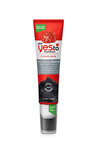 Yes To Tomatoes Charcoal Peel Off Face Mask - Detoxifies Skin, 97% Natural Ingredients - 2 Fl.Oz