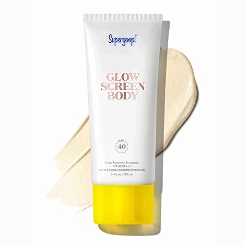 Supergoop! Glowscreen Body Lotion - Broad Spectrum SPF 40, Hydration & Subtle Shimmer - 3.4oz